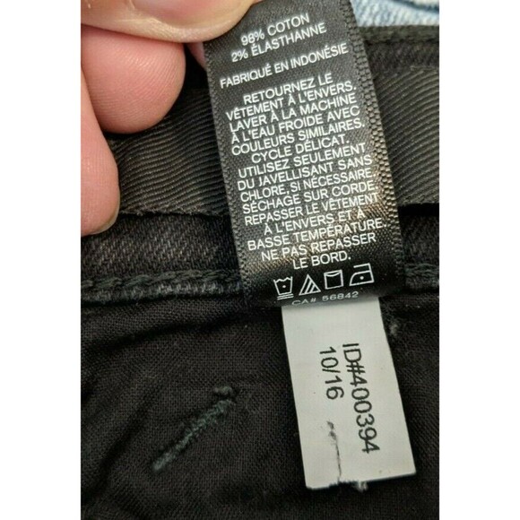 EXPRESS Jeans Women's 2 Skinny Legging Mid-Rise Black Distressing w Sequins - Picture 10 of 10